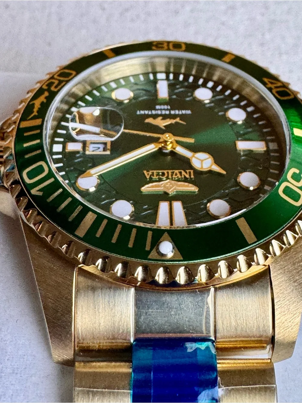 Invicta Pro Diver Green/Gold 43mm Quartz Watch NWT
